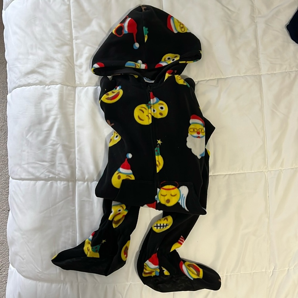 Emoji Christmas footed pajamas